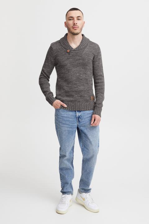 Actual product image Solid Phil Men's Jumper Chunky Knit Pullover With Shawl Collar Made Of 100% Cotton (3XL)