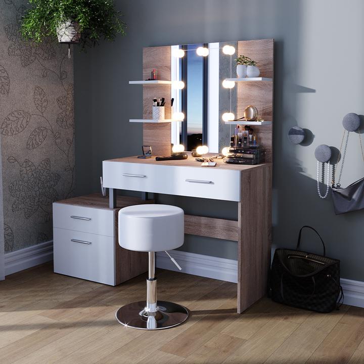 Produktbild Vicco Maria mit Hocker und Beleuchtung (132 x 43 x 145.5 cm)
