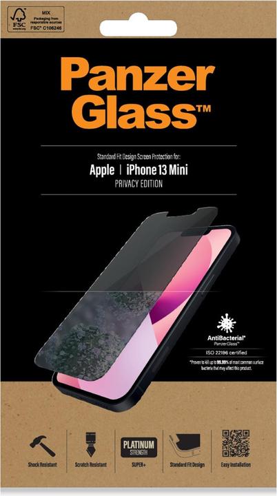 Productafbeelding PanzerGlass Privacy (1 Stuk, Apple iPhone 13 mini)