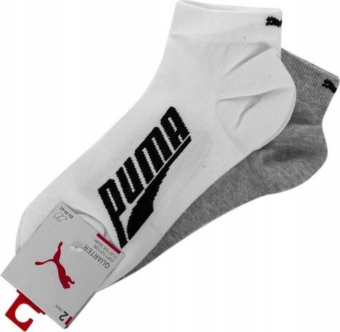 Image du produit Puma Chaussettes unisexes adultes BWT Lifestyle Quarter (2 Pack), White/Grey/Black, 43/46 (43 - 46)