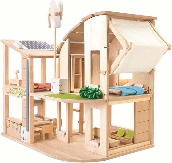 Actual product image Milkii Large wooden doll's house with doll's furniture