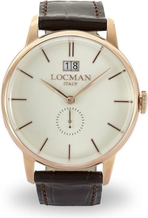 Produktbild Locman Italy Herrenuhr 1960 Big Date braun/roségold PVD Ref. 0252 (Analoguhr, 41 mm)