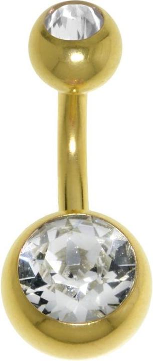 Produktbild Bijouteria Bauchpiercing (Chirurgenstahl 316L, Premium Kristall, PVD Beschichtung (goldfarbig))