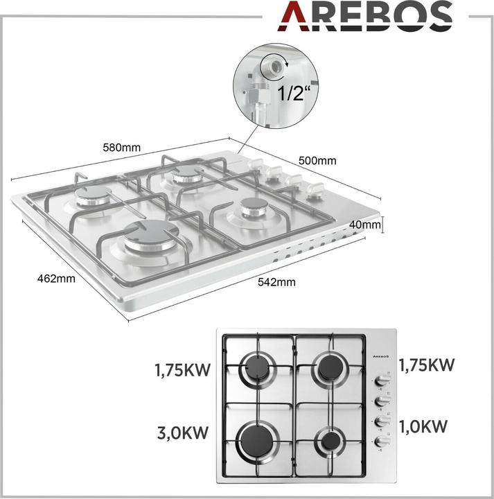Immagine prodotto Arebos Cucina a gas