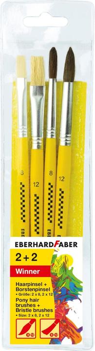 EberhardFaber Pinsel-Set Borsten/Haarpinsel, 4 Stück (12 mm)