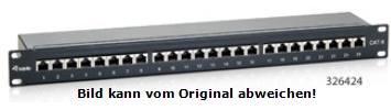 Actual product image equip 19" patch panel: 24 port, 1U, grey