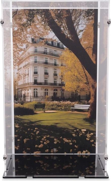 Actual product image iDisplayit Acrylic display for LEGO® 21347 Red London Telephone Box (With background image)