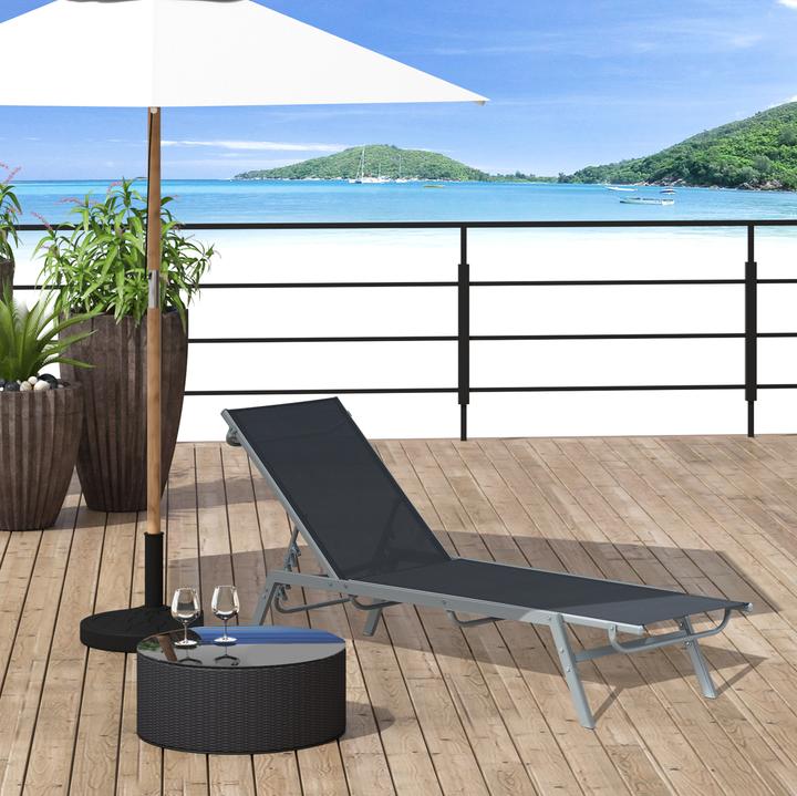 Actual product image Outsunny Garden lounger with adjustable backrest (170 cm)