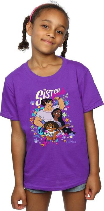 Actual product image Disney Girls Encanto Sister Goals Cotton T-Shirt (152, 158)