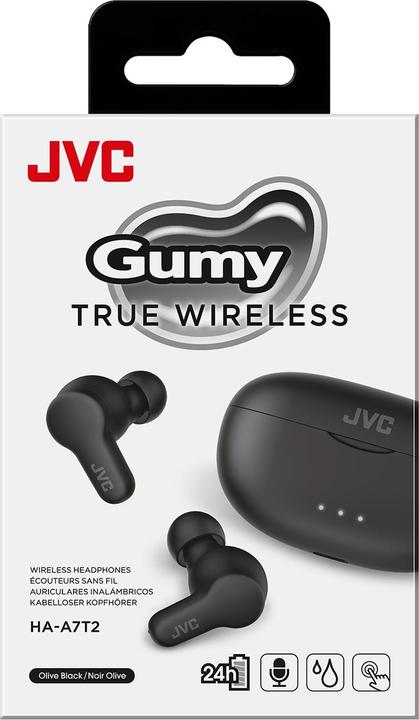 Immagine prodotto JVC HA-A7T2 Gumy True Wireless con funzione di passepartout confortevole - Zwart (24 h, Senza fili)