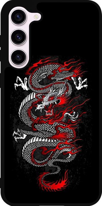 Actual product image PhoneLook Coque Silicone rigide noir Japanese style Dragon Tattoo Red Black (Samsung Galaxy S23+)