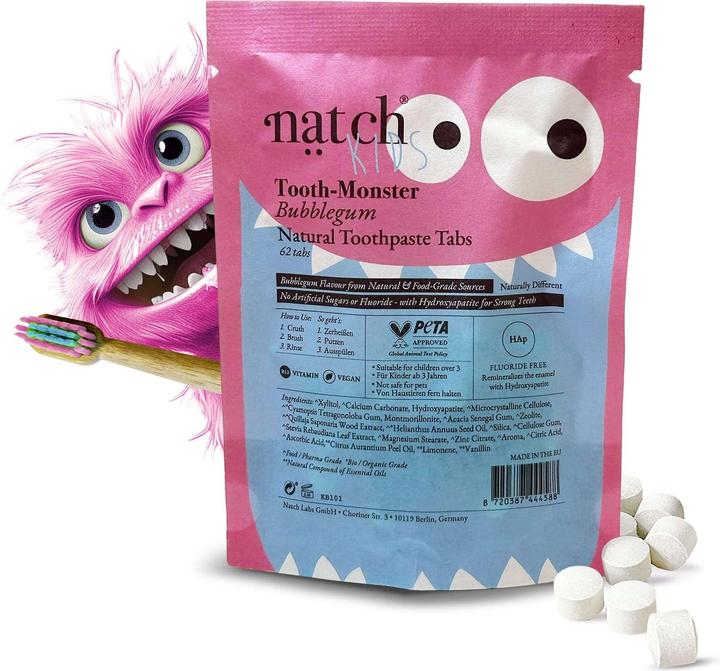 Actual product image Natch Toothmonster Kids Bubble Gum Bag