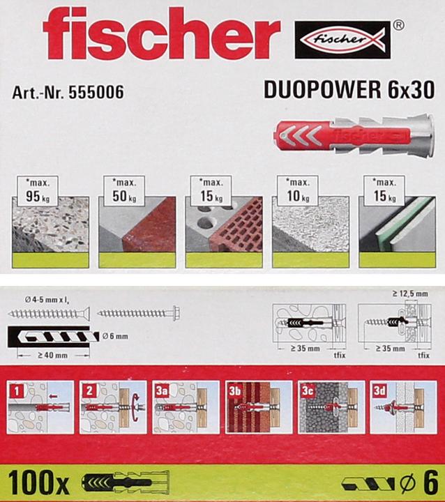 Produktbild Fischer 94623 Unidue UX 6X35 R WH NV (100 Stk.)