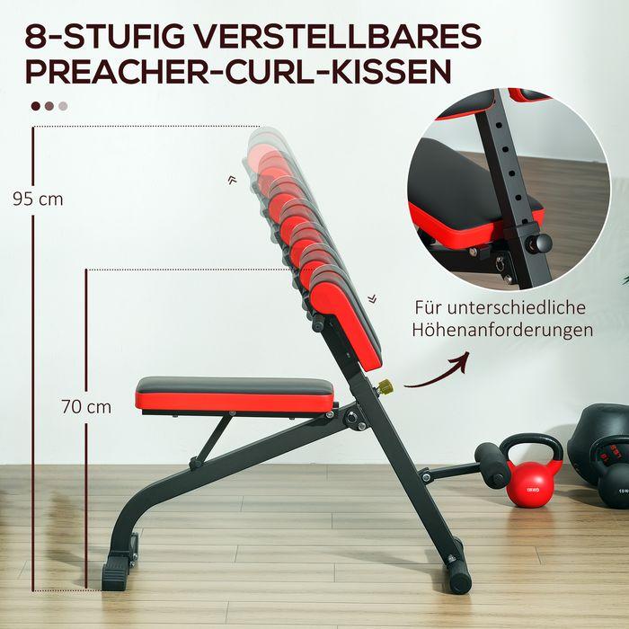Image du produit Swisshandel24 Multifunktionale Hantelbank, verstellbar, klappbar, bis 120 kg, Schwarz