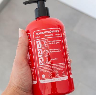 Image du produit Accentra Savon à main Lingettes anti-poussière en bouteille, 500ml, parfum : Musk, couleur : rouge/blanc (Savon liquide, 500 ml)
