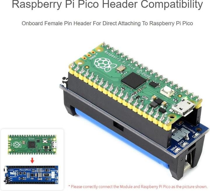 Image du produit WaveShare Module UPS pour Raspberry Pi Pico Alimentation sans interruption