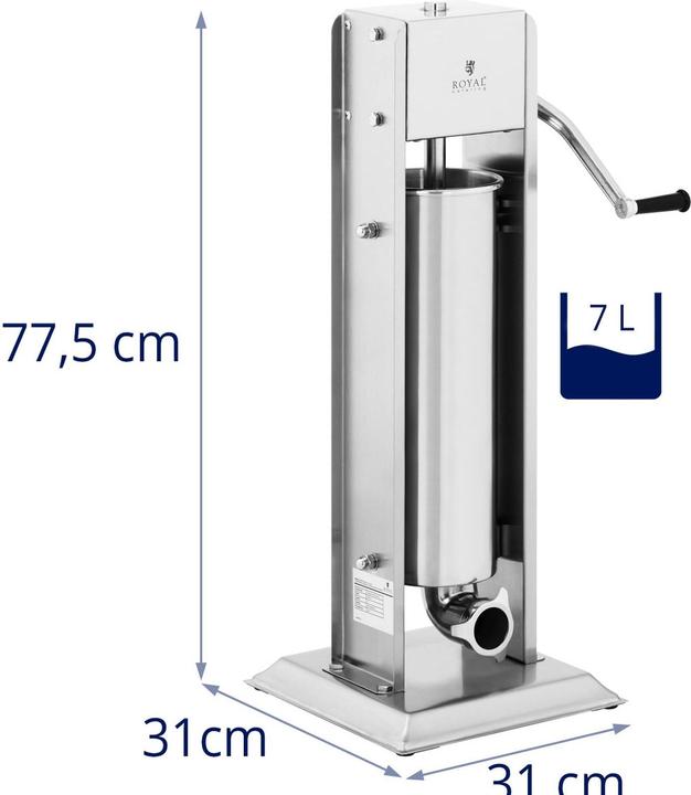 Produktbild Royal Catering Wurstfüller vertikal Wurstfüllmaschine Wurstspritze Wurstpresse Edelstahl 7 L