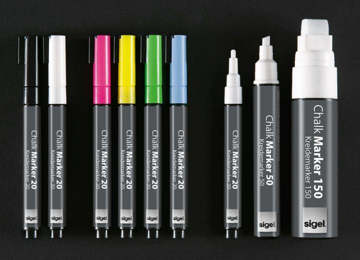 Actual product image Sigel Artverum chalk marker 20 Round (1-2 mm) (Blue, Yellow, Pink, Green, 2 mm, 4 x)