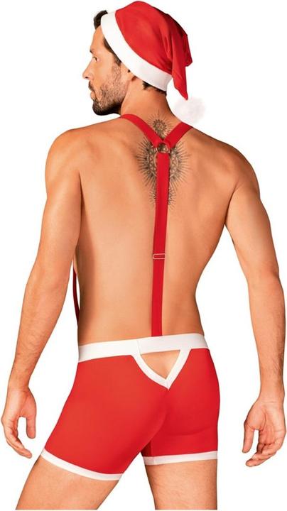 Actual product image Obsessive Mister Claus boxer shorts with braces and cap (3XL)