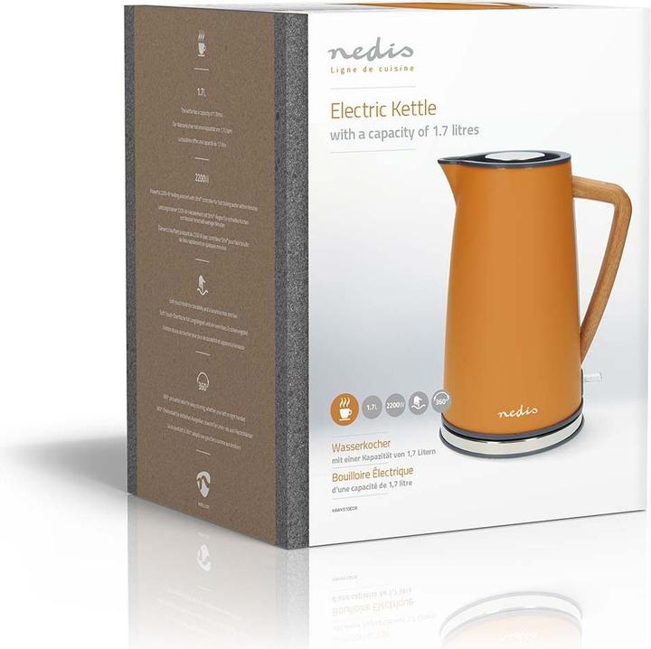Immagine prodotto Nedis Bollitore | 1,7 l | Soft-Touch | Arancione | Ruota di 360 gradi | Elemento riscaldante nascosto | (1.70 l)
