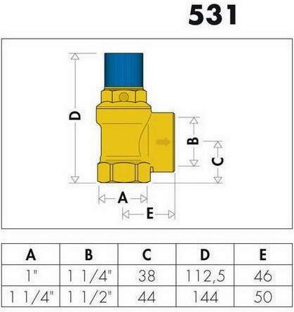 Productafbeelding Caleffi Membraanveiligheidsklep 1inch, 6 bar