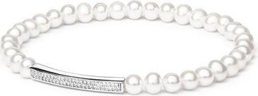 Produktbild Silvego Flexible pearl bracelet Noya with silver decoration LPS19222BW