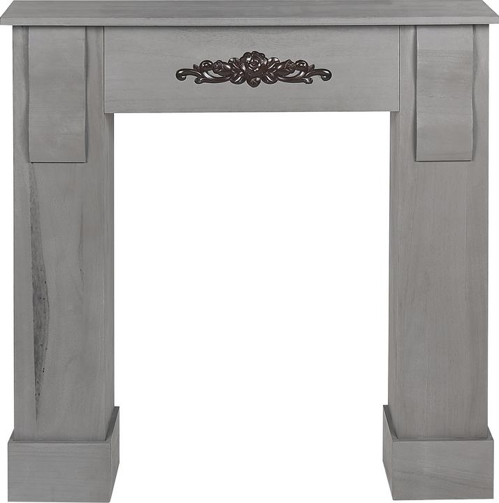 Immagine prodotto Beliani Cornice per caminetto in legno di Paulownia grigio 23 x 97 x 99 cm MANDRE