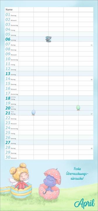 Actual product image times&more Magic creatures family planner 2025 (21 x 45 cm, Hardcover, German)