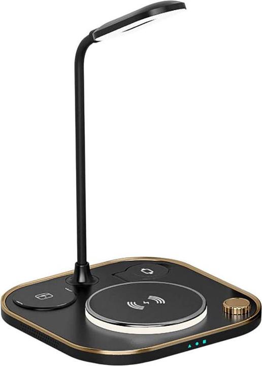 Hermex 4-in-1 Table Lamp Quick Charger for Smartphone Smartwatch Headphones (15 W)