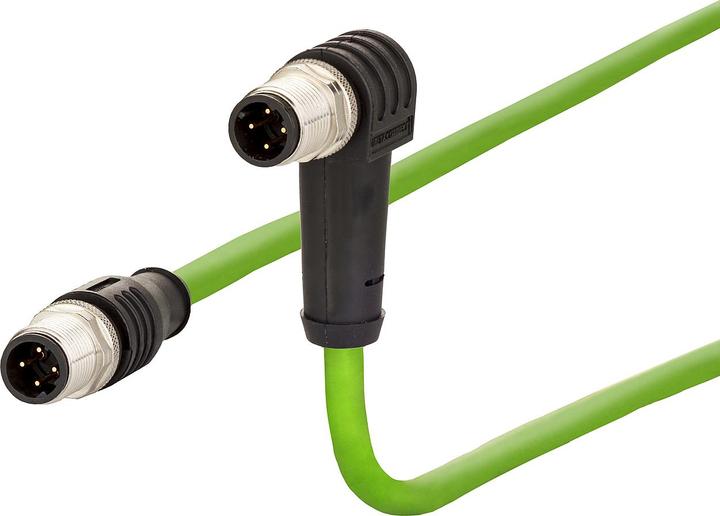 Image du produit Metz Connect Câble de connexion M12 ST-M12 ST, 4 pôles codage D (F/FTP, CAT5e, 2 m)
