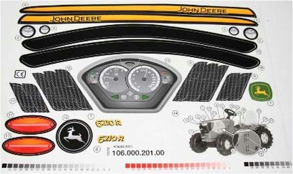 Produktbild Rolly Toys Aufkleber John Deere 6210R