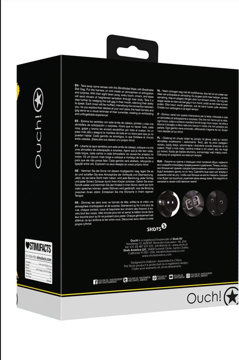 Actual product image Ouch! Blindfolded Mask with Breathable Ball Gag