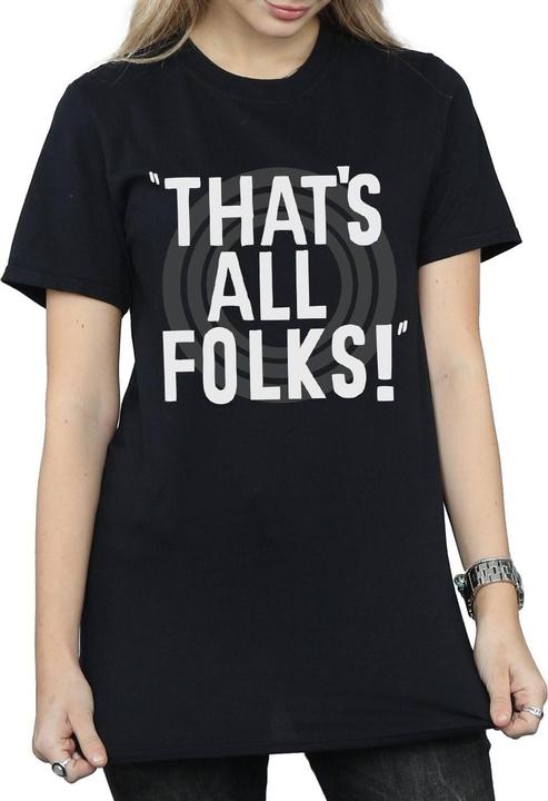 Immagine prodotto Looney Tunes That's All Folks Text Maglietta Ampia Donna (M)