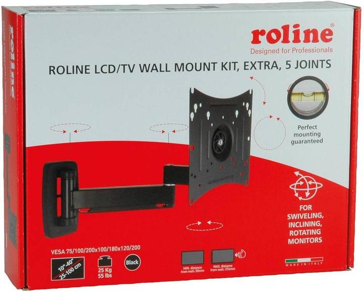 Immagine prodotto Roline Supporto a parete per LCD/TV extra lungo 5 punti di rotazione (Muro, 25 kg)