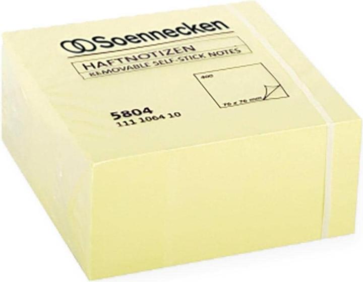 Produktbild Soennecken Haftnotizwürfel Masse: 76 x 40 x 76 mm (B x H x T) Farbe: neongelb (7.5 x 7.5 x 7.5 cm)