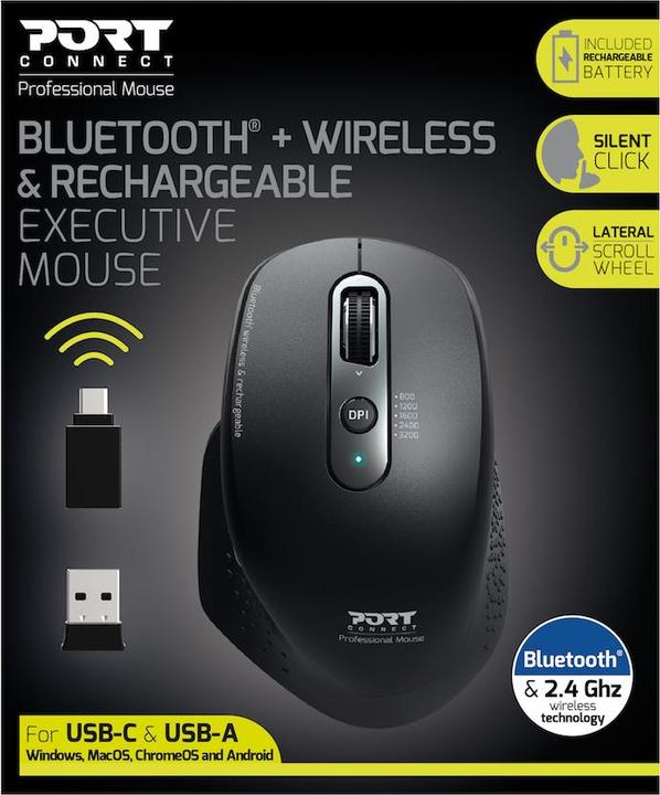 Immagine prodotto Port Designs 900716 Mouse destro RF senza fili + Bluetooth ottico 3200 DPI (Senza fili)