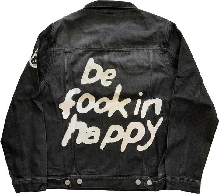 Image du produit Universal Textiles Veste unisexe Be Fooking Happy Denim pour adulte (M)