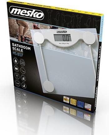Actual product image Mesko MS 8137 personal scale Rectangle Transparent, White Electronic personal scale (150 kg)