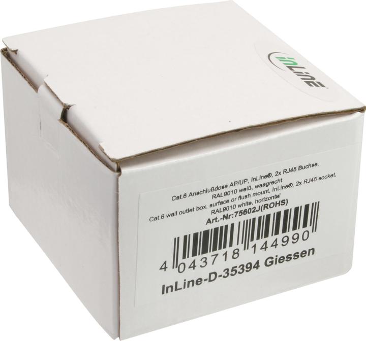 Actual product image InLine Cat. 6 Surface mount junction box 2x RJ45 jack horizontal