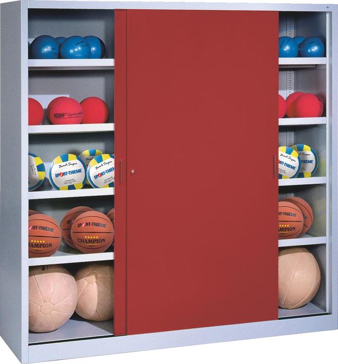 Image du produit C+P Armoire pour balles (hxlxp : 195x160x50 cm, avec portes coulissantes en tôle pleine, type 4)