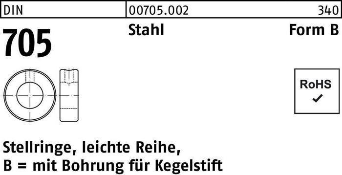 Produktbild Stellring DIN 705 m.Bohrung f.Kegelstift B 20 x 32 x14 Stahl leichte Reihe
