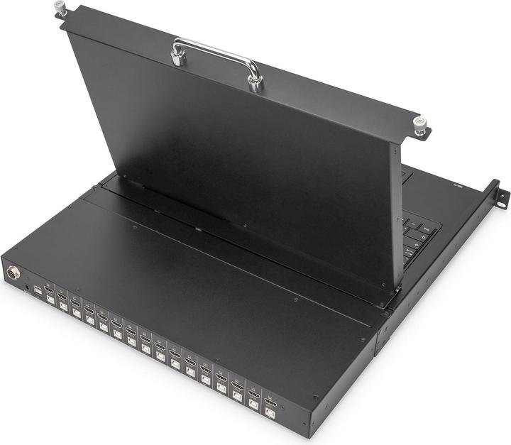 Actual product image Digitus Modular console with 17 TFT48.3cm 8Port KVM Touch 8 x HDMI, HD resolution, GE keyboard