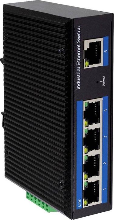 Produktbild LogiLink NS202 Industrieller Gigabit Ethernet Switch 5-Port 10/100/1000 Mbps Hutschienenmontage (5 Ports)