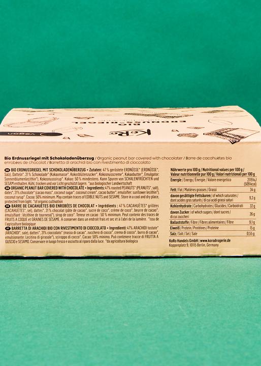 Actual product image KoRo Organic peanut bar with chocolate coating (1 pcs., 600 g)