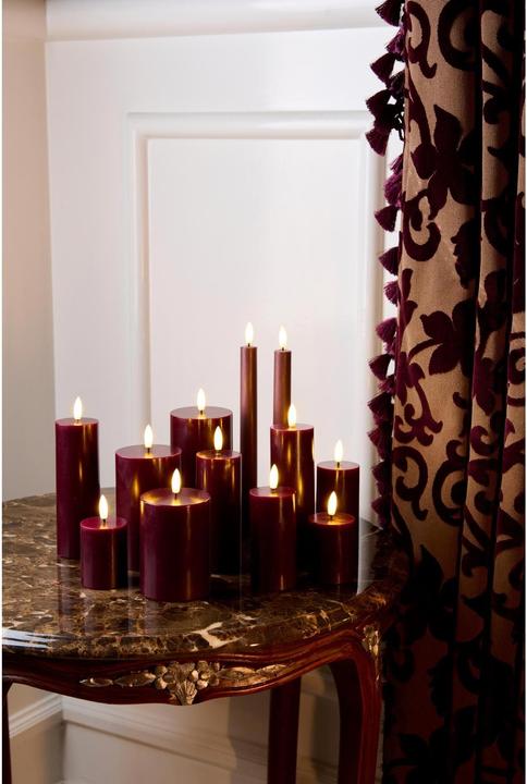Immagine prodotto Sirius Set di candele LED Sille, 10/12.5/15cm, Bordeaux, ricaricabili (3 x)