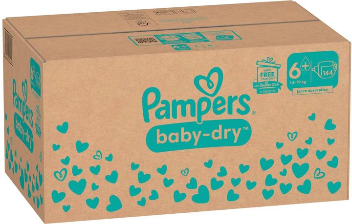 Actual product image Pampers Baby-Dry (Size 6+, Monthly box, 144 Piece)