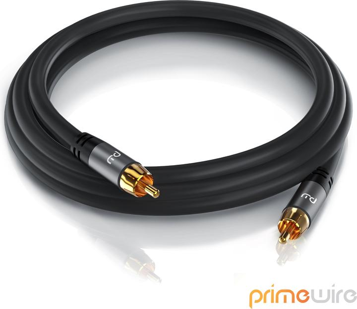Produktbild Primewire RCA Subwooferkabel Koaxialkabel - Cinchkabel 1x Cinch RCA Stecker zu 1x Cinch RCA Stecker Audiokabel (10 m, Cinch)