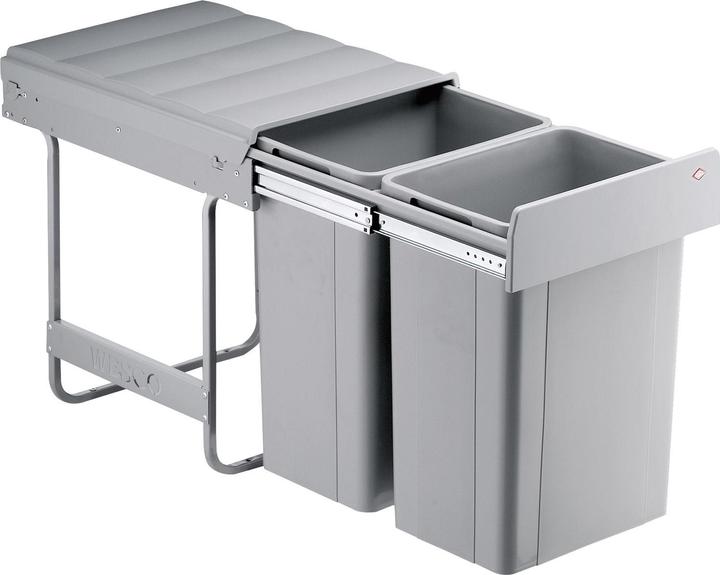 Image du produit Wesco Bio-Double 40DT-26 Poubelle encastrable pour cuisine Poubelle avec couvercle gris (26 l)