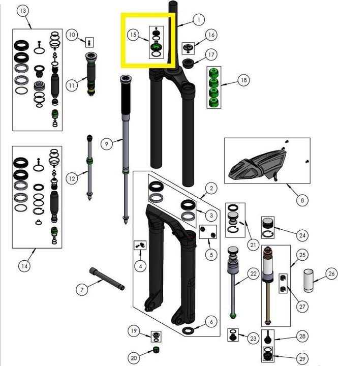 Immagine prodotto DVO Kit manopole di compressione dell'ammortizzatore, Onyx 38 D1