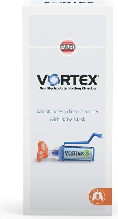 Actual product image PARI antistatic primary chamber with baby mask beetle (0-2 years) and one-hand operating aid